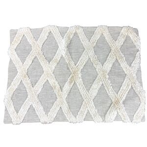 Villa By Classic Home Caro  Diamond Textured Lumbar Pillow Cover in Ivory NWOT